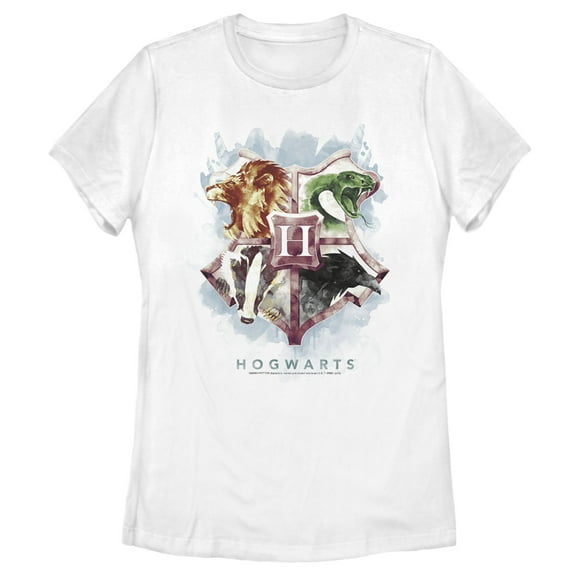 Women's Harry Potter Hogwarts Watercolor Symbols  Graphic Tee White X Large