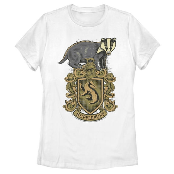 Women's Harry Potter Hufflepuff Crest  Graphic Tee White 2X Large