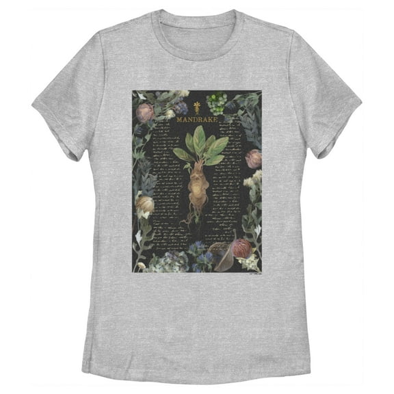 Women's Harry Potter Mandrake Root Recipe  Graphic Tee Athletic Heather Medium