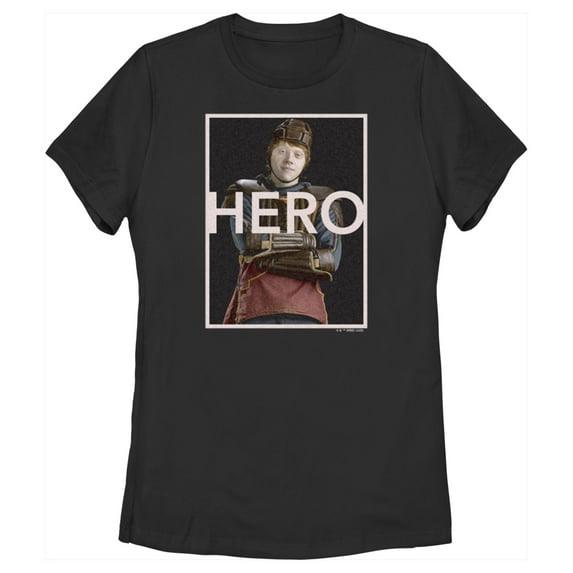 Women's Harry Potter Ron Weasley Quidditch Hero Graphic Tee Black Large