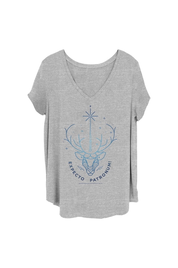 Women's Harry Potter Stag Patronus Line Art Graphic T-Shirt