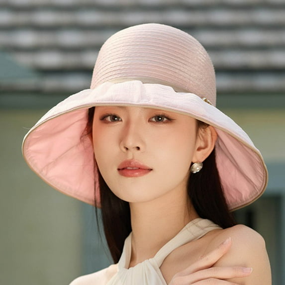 Women's Hat Bridal Wedding Tea Party Wide Brimmed Summer Sun Hat Ladies Outdoor Elegant Temperament Sun Hat Hat Pack Women's Dress Hats Bonnet 30s Style Hats Women Barrette Hat for Men Pack Hats Women