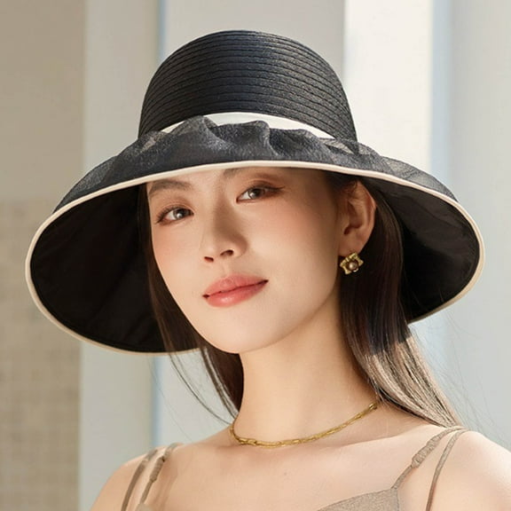 Women's Hat Bridal Wedding Tea Party Wide Brimmed Summer Sun Hat Ladies Outdoor Elegant Temperament Sun Hat Winter Wool Elaborate Hat Colorful Women French Men Ladies Caps Bureau French Fancy Winter