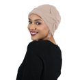 thumbnail image 1 of Fleece Butterfly Beanie Women's Hat Chemo Headwear Cancer Ladies Winter Head Coverings (Taupe), 1 of 1