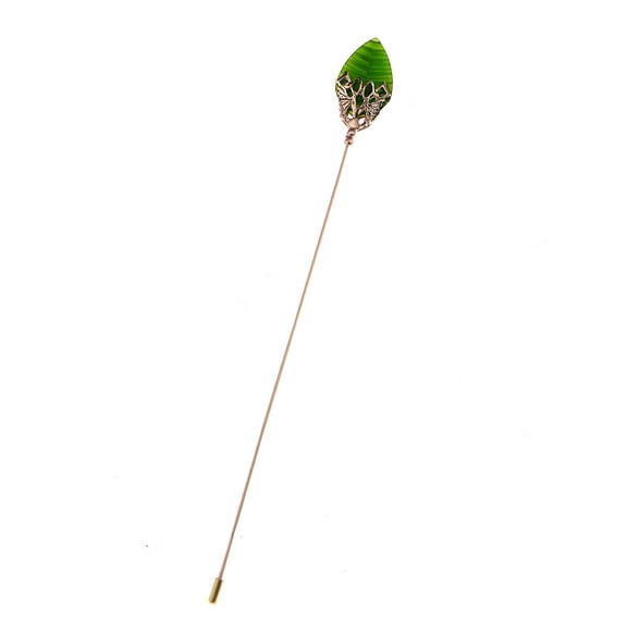 Women's Hat Pin Golden Retro Hollow Out Design Inlaid with Synthetic Emerald stone Stick Pin/Suit Pin for Men/Women(Pack Of 6)