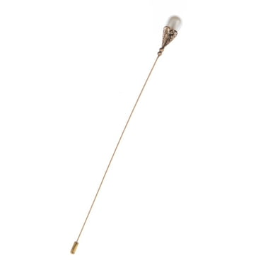 Women's Hat Pin Long Handle Golden Jewelry Retro Hollow Out Pearl Pins Pack Of 6