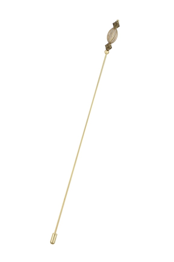 Women's Hat Pin Long Handle Golden Transparent Jewelry Pins Brooches Suit Tie Hat Scarf Jewelry Accessories, Circular