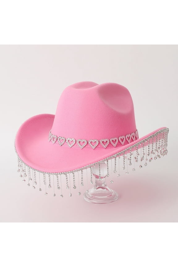 Woman Hats Pink Cowboy Hats for Women Sequin Sparkly Cowgirl Hat Bling Hat Disco Cowgirl Hat