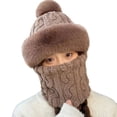 thumbnail image 1 of Women's Hat Scarf One Piece Fall Winter Windproof Warm Beanie, 1 of 4