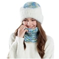 thumbnail image 1 of Women's Hat Scarf Two-Piece Set Cute Cuffed Beanie Thick Fleece Lined Circle Scarf Yellow, 1 of 5