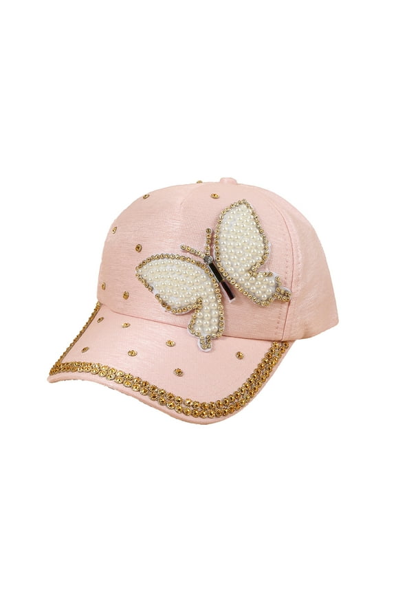 Women's Hat Sequined Butterfly Baseball Cap Shading Hip Hop Cap Hat Sun Cap