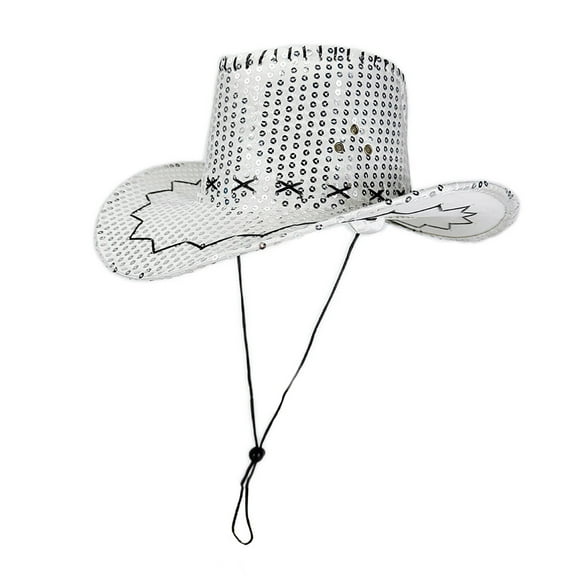 Women’s Hat White Cowboy Hat Sparkle Hat Glitter Cowboy Hat Western Hat Neon Cowboy Hat