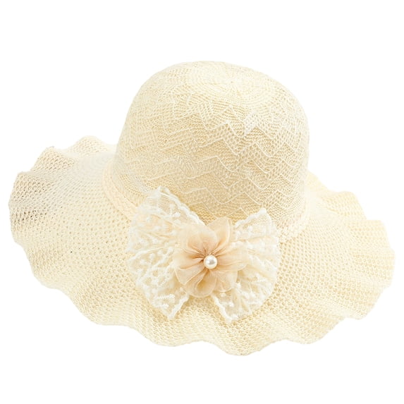 Women's Hat Wide Brim Sun UV Protection Hat Summer Sun Beach Cap Sun Hat White