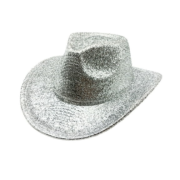 Women's Hat Silver Cowgirl Hats Women Sequin Sparkly Cowgirl Hat Cute Hat Disco Cowgirl Hat