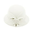 thumbnail image 1 of Women's Hats & Caps Round Top Casual Fisherman Basin Small Bowler Winter Daily Hat Winter Hats for Women White M, 1 of 3