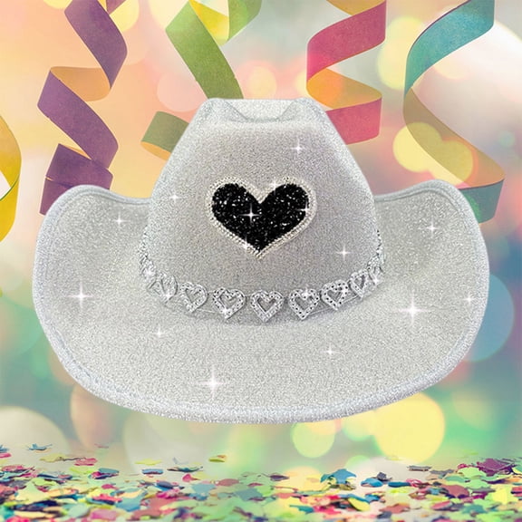 Hats Women Silver Cowgirl Hats for Girls Sequin Hat Glitter Cowboy Hat Cute Hats Disco Cowgirl Hat