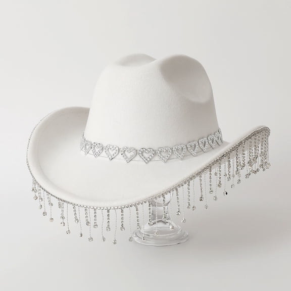 Women's Hats White Cowgirl Hats Women Sequin Sparkle Cowgirl Hat Ladies Hats Neon Cowboy Hat