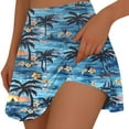 thumbnail image 1 of Women's Hawaii Skorts Tropical Print Lightweight Tummy Control Plus Size High Waist Athletic Sports Skirt Inner Shorts, 1 of 5