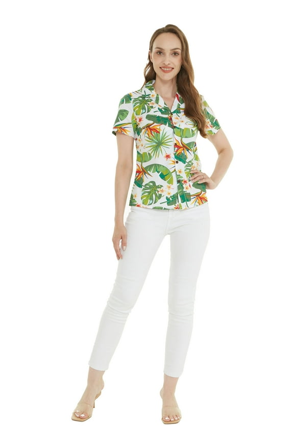 Women's Hawaiian Lady Aloha Shirt in Bird of Paradise XL