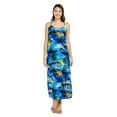 thumbnail image 1 of Women's Hawaiian Luau Floral Print Maxi Sweetheart Dress S Sunset Blue, 1 of 5