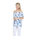 thumbnail image 1 of Women's Hawaiian Off-Shoulder Ruffle Muumuu Top in Day Dream Bloom M, 1 of 5