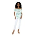 thumbnail image 1 of Women's Hawaiian Off-Shoulder Ruffle Muumuu Top in Orchid Breeze White L, 1 of 5