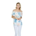 thumbnail image 1 of Women's Hawaiian Off-Shoulder Ruffle Muumuu Top in Sandy Beach Cream M, 1 of 5