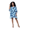 thumbnail image 1 of Women's Hawaiian Poncho Luau Dress Pacific Palm Navy, 1 of 5