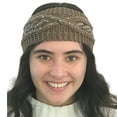 thumbnail image 1 of Women's Headband Hand Knitted Hair Band Head Wrap Earmuff w Flowers, Crystals & Lace, 1 of 12