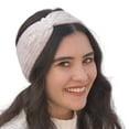 thumbnail image 1 of Women's Headband Hand Knitted Hair Band Head Wrap Earmuff w Flowers, Crystals & Lace, 1 of 12