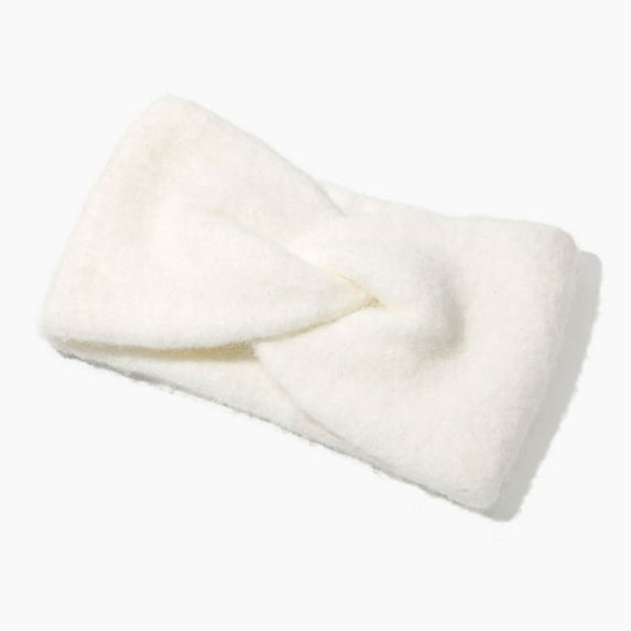 Women's Headband Teddy Fur Look with Twist Knot Detail Soft Elastic Winter Headband Warm Headband Ear Warmers 56-59 cm