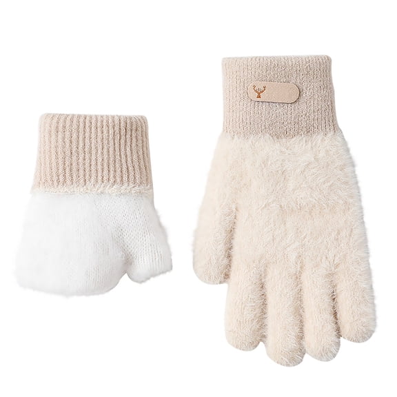 Women's Headbands 1 Pair Women Winter Gloves Cozy Solid Color Full Finger Plush Elastic Keep Warm Furry Thicken Lady Gloves Winter Daily Gloves, Women's Accessories Heardband