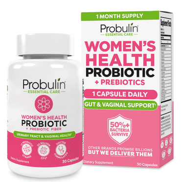 Probulin Women’s Probiotics, Daily Vaginal, Gut and Immune Health Supplement Capsules, 20 Billion CFU, 12 Probiotic Strains, Vegan, 30 Count Bottle