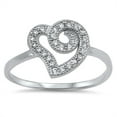 thumbnail image 1 of Women's Heart Clear CZ Promise Ring .925 Sterling Silver Band White Jewelry Female Size 4, 1 of 4