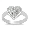 thumbnail image 1 of Women's Heart Cluster White CZ Promise Ring .925 Sterling Silver Band Jewelry Female Size 10, 1 of 4
