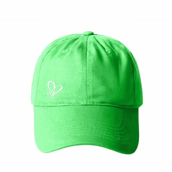 Women's Heart Embroidered Baseball Cap, Adjustable Cute Cotton Ball Cap for Running Golf Tennies Travel, Low Profile Casual Cap for Everyday Wear Blue One Size