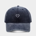 thumbnail image 1 of Women's Heart Embroidered Baseball Cap Adjustable Cute Cotton Ball Cap for Running Golf Tennies Travel Low Profile Casual Cap for Everyday Wear Outdoor Activities QURATI Navy, 1 of 4
