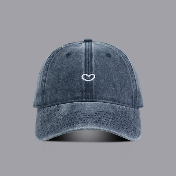 Women's Heart Embroidered Baseball Cap Vintage Washed Hat
