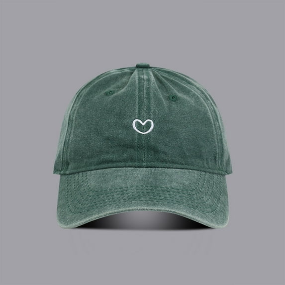 Women's Heart Embroidered Baseball Cap Vintage Washed Hat