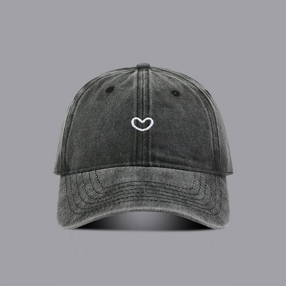 Women's Heart Embroidered Baseball Cap Vintage Washed Hat