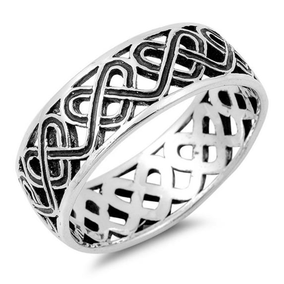 Women's Heart Infinity Knot Promise Ring 925 Sterling Silver Band Jewelry Female Male Unisex Size 7