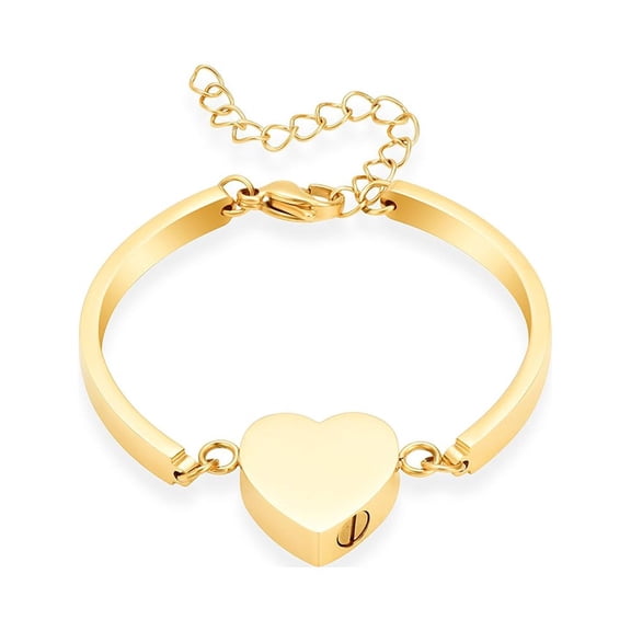 Women's Heart Locket Adjustable Stainless Steel Memorial Bracelet Cremation Jewelry for Ashes Urn Pendant Funeral Urn Bracelet for Ashes
