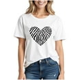 thumbnail image 1 of Women's Heart Print T Shirts Summer Funny Love Graphic Short Sleeve Tops for Teen Girl's, 1 of 4