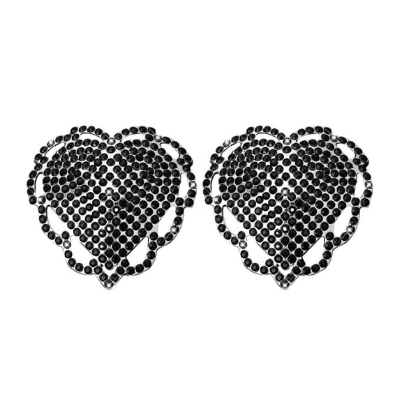 Women's Heart Rhinestones Nipple Covers Adhesive Pasties Raves Breast Petals