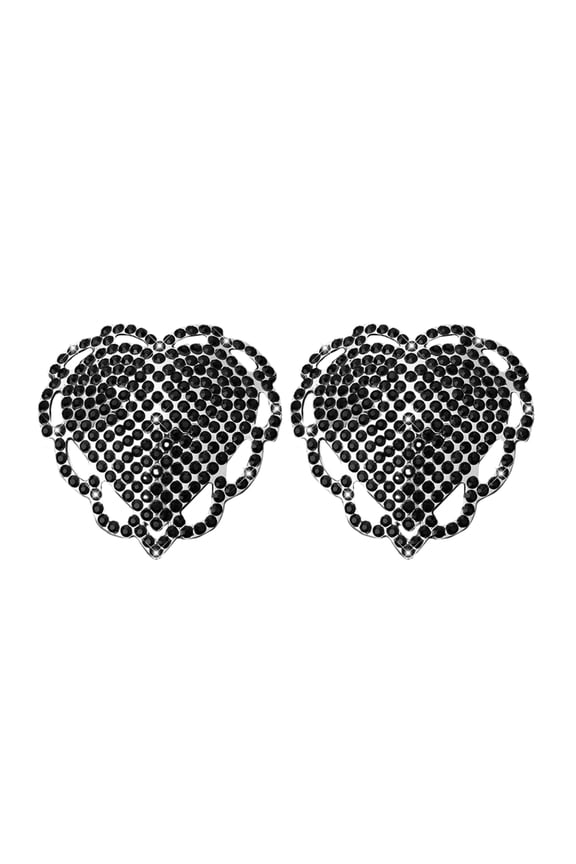 Women's Heart Rhinestones Nipple Covers Adhesive Pasties Raves Breast Petals