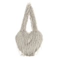 thumbnail image 1 of Women's Heart Shape Crossbody Purse Solid Color Heart-Shaped Tassel Handbag Soft Fuzzy Plush Top Handle Bag Fashion Casual Faux Fur Shoulder Tote Bag For Party Daily Travel, 1 of 4