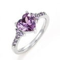 thumbnail image 1 of Women's Heart-Shaped Purple Cubic Zirconia Rings, 1 of 1