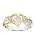 thumbnail image 1 of Women's Heart-Shaped Two-Color Real Gold Electroplated Ring, 1 of 1