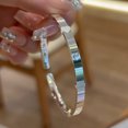 thumbnail image 1 of Women's Heart-shaped Sterling Silver Bracelet Smooth Opening, 1 of 2