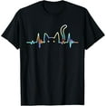 thumbnail image 1 of Women's Heartbeat Cat Lover Animal Silhouette Cute Graphic T-Shirt, 1 of 7
